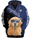 Golden Retriever Wear Police Glasses Men and Women 3D Shirt