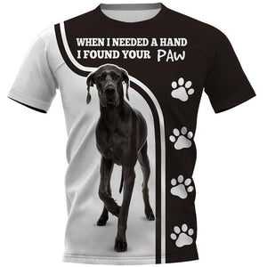 Great Dane Paws Men and Women 3D T Shirt