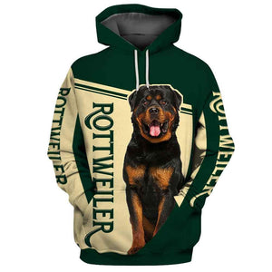 Green Rottweiler Dog Men and Women 3D Full Printing