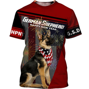 Happy New Year – German Shepherd Men and Women 3D Shirt