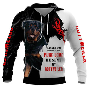 He Send My ROTTWEILER DOG Men and Women 3D Print Pullover