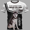 Husky In My Darkest Hour Men and Women 3D T Shirt