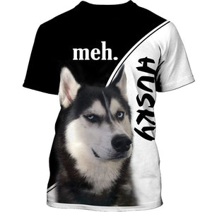 Husky Meh Shirt 3D Full Printing for Dog Mom Dad lovers