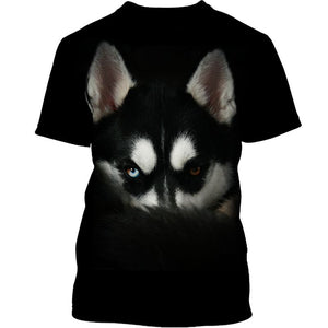 Husky Mystery Black Shirt 3D Full Printing for Dog Mom Dad lovers