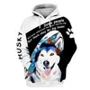 Husky Watercolor Painting Shirt 3D Full Printing for Dog Mom Dad lovers