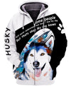 Husky Watercolor Painting Shirt 3D Full Printing for Dog Mom Dad lovers