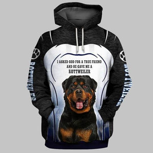 I Asked God ROTTWEILER DOG Men and Women 3D Shirt
