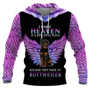 I Know Heaven Rottweiler Dog Men and Women 3D Full Printing