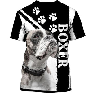 I Love My Boxer Men and Women Ver.2 3D Shirt In Black/White
