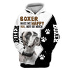 I Love My Boxer Men and Women Ver.3 3D Shirt In Black/White