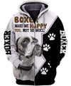 I Love My Boxer Men and Women Ver.3 3D Shirt In Black/White