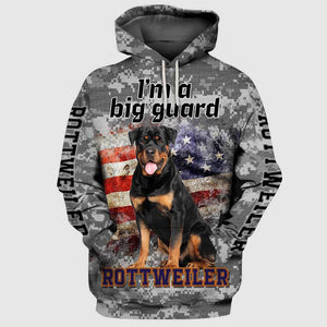 I’m A Big Guard Camo Rottweiler Dog Men and Women 3D Full Printing