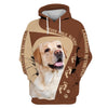 Labrador Light Yellow Never Walk Alone Men and Women 3D Shirt