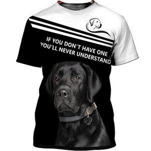Labrador Retriever Black Shirt 3D Full Printing for Dog Mom Dad lovers