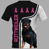 PAWS For the cure ROTTWEILER DOG Men and Women 3D Shirt