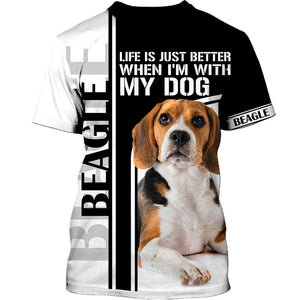 Love Beagle life Is Just Better 3D shirt for Beagle lovers
