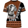 Love Boxer Dog Motifs 3D shirt for Boxer lovers