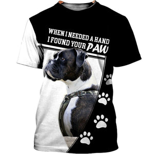 Love Boxer – when i needed a hand i found your paw Men and Women Ver.2 3D Shirt In Black