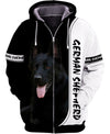 Love German Shepherd In Black Men and Women 3D Shirt