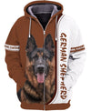 Love German Shepherd Men and Women 3D Shirt In  White/Brown