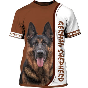 Love German Shepherd Men and Women 3D Shirt In  White/Brown