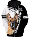 Love German Shepherd – never walk alone Men and Women Ver.2 3D Shirt In Black/White
