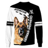 Love German Shepherd – never walk alone Men and Women Ver.2 3D Shirt In Black/White