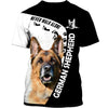 Love German Shepherd – never walk alone Men and Women Ver.2 3D Shirt In Black/White