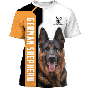 Love German Shepherd Yellow Men and Women 3D Shirt