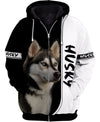 Love Husky Black 3D shirt for Husky lovers