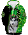 Love Husky Men and Women 3D Shirt In Green