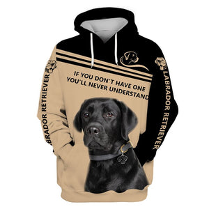 Love Labrador Retriever Men and Women 3D Shirt In Coffe/Black