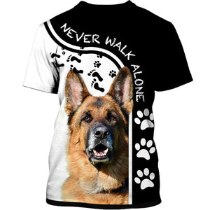 Love My German Shepherd – never walk alone Men and Women 3D Shirt