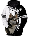 Love My Husky In Black/White Men and Women 3D Shirt