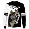 Love My Husky In Black/White Men and Women 3D Shirt