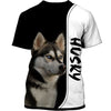 Love My Husky In Black/White Men and Women Ver.2 3D Shirt