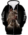 Love Pitbull Black Men and Women 3D Shirt