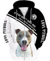 Love Pitbull – if you don’t have one you’ll never understand Men and Women Ver.3 3D Shirt In Black/White