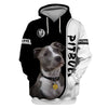 Love Pitbull In Black/White Men and Women 3D Shirt
