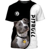 Love Pitbull In Black/White Men and Women 3D Shirt