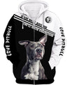 Love Pitbull Men and Women 3D in Black/White Ver.2 T Shirt