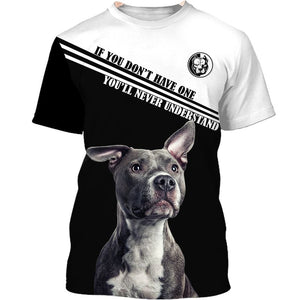 Love Pitbull Men and Women 3D in Black/White Ver.2 T Shirt