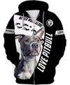 Love Pitbull Men and Women 3D in Black/White Ver.4 T Shirt