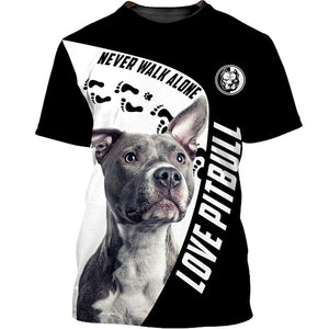 Love Pitbull Men and Women 3D in Black/White Ver.4 T Shirt