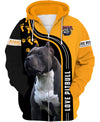 Love Pitbull Men and Women 3D Shirt In Black/Yellow