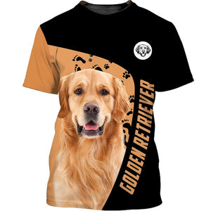 Lovely Golden Retriever Men and Women 3D Shirt