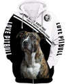 My pitbull dog makes me happy Men and Women 3D Shirt