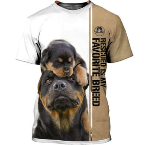 New Design – Rottweiler – rescued is my favorite breed Men and Women 3D Shirt