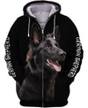 Pastel drawing of a Black German Shepherd Men and Women 3D Shirt