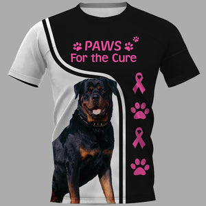 PAWS For the cure ROTTWEILER DOG Men and Women 3D Shirt